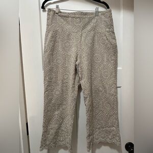 Sundance Beige Lace Cropped Pants